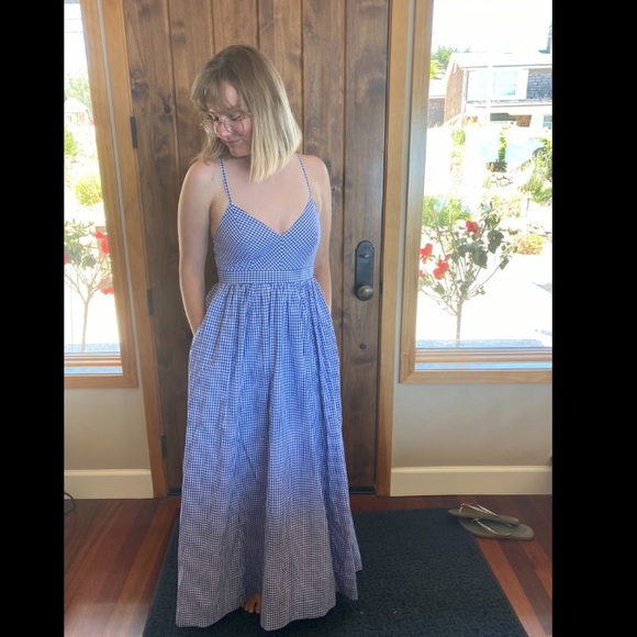 J Crew Gingham Maxi Dress | Poshmark
